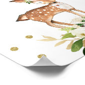 ガールウッドランドベビーシャワー赤面フローラ歓迎 ポスター (角)