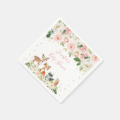 ガールウッドランドベビーシャワー赤面フローラ スタンダードカクテルナプキン (角)