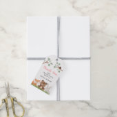 ガールウッドランド赤ちゃんシャワーありがとうメッセージカード ギフトタグ (より糸付き)