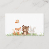 ガールウッドランド赤ちゃんシャワーおむつラッフル エンクロージャーカード (裏面)