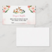 ガールウッドランド赤ちゃんシャワーおむつラッフル 名刺 (正面/裏面)