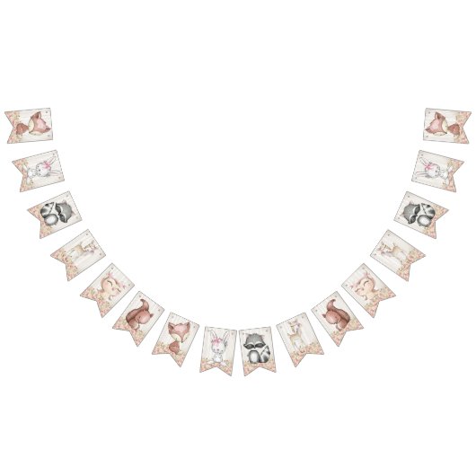 ガールウッドランド赤ちゃんシャワー バンティングフラッグ (全)