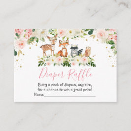 ガールウッドランド赤面フローラオムツラッフルカード エンクロージャーカード