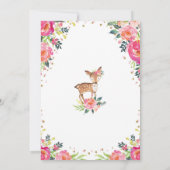 ガールウッドランド鹿ベビーシャワー招待状フローラ 招待状 (裏面)