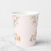 ガールウッドランド2ndバースデーピンク金ゴールドフローラパーティー 紙コップ (左)
