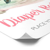 ガールウミガメ赤ちゃんシャワーオムツラッフル ポスター (角)