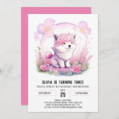 ガールウルフアドベンチャー誕生日招待状 招待状 (正面/裏面)