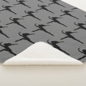 ガールウーマンバレエダンスシルエットブラックグレー シェルパブランケット (3/4)