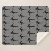 ガールウーマンバレエダンスシルエットブラックグレー シェルパブランケット (正面(横))