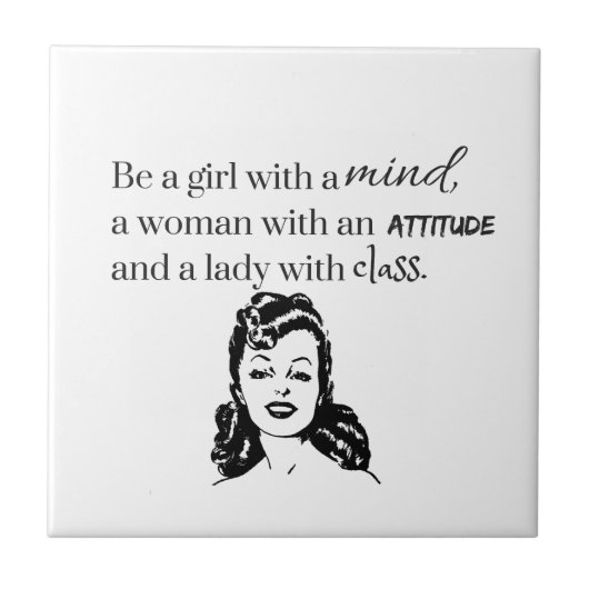 ガールウーマンレディ引用文 タイル (正面)