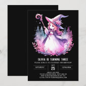 ガールウ威厳のあるィザード誕生日 招待状 (正面/裏面)