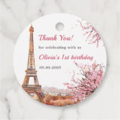 ガールエッフェルタワーパリ1st誕生日パーティー フェイバータグ (裏面)