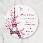 ガールエッフェルタワーパリ1st誕生日パーティー フェイバータグ (正面)
