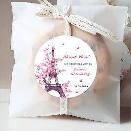 ガールエッフェルタワーパリ1st誕生日パーティー フェイバータグ