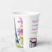 ガールエッフェルタワーパリ1st誕生日紙カップ 紙コップ (右)