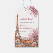 ガールエッフェルタワーパリ1st誕生日 ギフトタグ (正面)