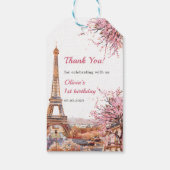 ガールエッフェルタワーパリ1st誕生日 ギフトタグ (裏面)