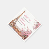 ガールエッフェルタワーパリ1st誕生日 スタンダードカクテルナプキン (角)