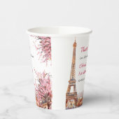 ガールエッフェルタワーパリ1st誕生日 紙コップ (左)