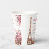 ガールエッフェルタワーパリ1st誕生日 紙コップ (右)