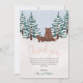 ガールエレガントウィンターベビーベアーサンキュー サンキューカード (正面)