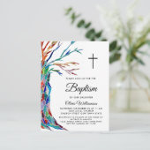 ガールエレガントズバプテスマ《キリスト教》洗礼式や命名式招待状 インビテーションポストカード (スタンド正面)