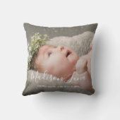 ガールエレガント誕生子供部屋新生児写真 クッション (裏面)