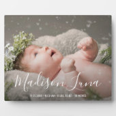 ガールエレガント誕生子供部屋新生児写真 フォトプラーク (正面)