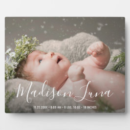 ガールエレガント誕生子供部屋新生児写真 フォトプラーク
