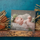 ガールエレガント誕生子供部屋新生児写真 フォトプラーク (側面)