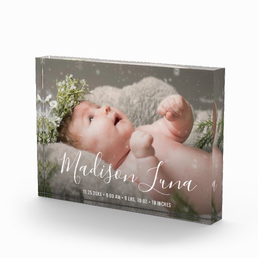 ガールエレガント誕生子供部屋新生児 フォトブロック (右)