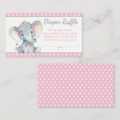 ガールエレファントおむつラッフルチケット エンクロージャーカード (正面/裏面)