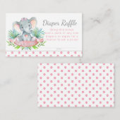 ガールエレファントおむつラッフルチケット エンクロージャーカード (正面/裏面)