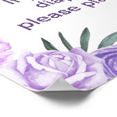 ガールエレファントおむつラッフルベビーシャワーゲームサイン ポスター (角)