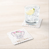 ガールエレファントウォーター色ベビーシャワー ペーパーコースター (インサイチュ)