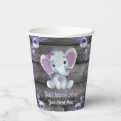 ガールエレファントガール紙カップシャワー誕生日 紙コップ (裏面)