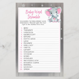 ガールエレファントクレセントスターワードスクランブルゲーム チラシ