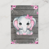 ガールエレファントサンキューカード赤ちゃんシャワー エンクロージャーカード (裏面)