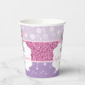 ガールエレファントシャワーピンクパープル紙カップカスタム 紙コップ (左)