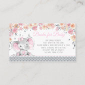 ガールエレファントダイヤモンドブックリクエスト赤ちゃんシャワー エンクロージャーカード (正面)