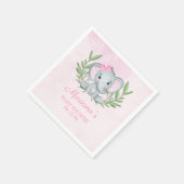 ガールエレファントトロピカルサマーフローラベビーシャワー スタンダードカクテルナプキン (角)