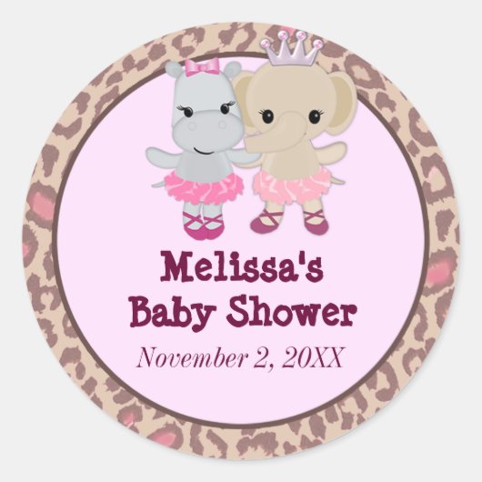 ガールエレファントヒッポトゥートゥキュートベビー空白のTTC #7 ラウンドシール (正面)