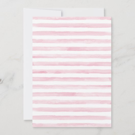 ガールエレファントピンクローズウォーター色ベビーシャワー 招待状 (裏面)