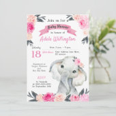 ガールエレファントフローラピンクロ素朴ーズ 招待状 (スタンド正面)