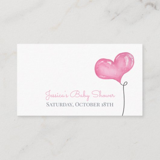 ガールエレファントベビーシャワーおむつラッフル エンクロージャーカード (裏面)