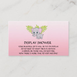 ガールエレファントベビーシャワーディスプレイシャワーピンク エンクロージャーカード