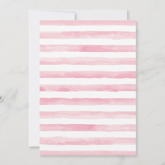 ガールエレファントベビーシャワーピンク招待状 招待状 (裏面)