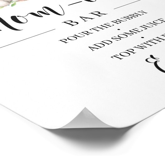 ガールエレファントベビーシャワーマムオーサバーサイン ポスター (角)