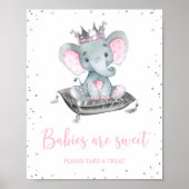 ガールエレファントベビーシャワー優先テーブルシンボルや象徴 ポスター (正面)