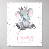 ガールエレファントベビーシャワー優先テーブルシンボルや象徴 ポスター (正面)